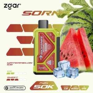 Zgar Sorna Boost 50000 Puffs Disposable Vape Watermelon Ice in Dubai