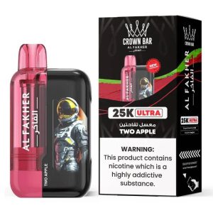 Al Fakher Crown Bar Ultra 25K Puffs Disposable Two Apple UAE