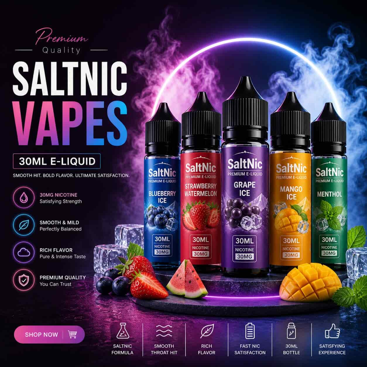 SaltNic Vapes 30ml Category Banner VapeDubaiCity